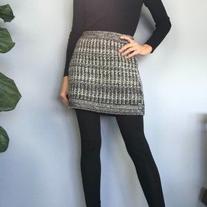 CHANEL Cashmere/Silk Tweed Mini Grey Skirt, 38